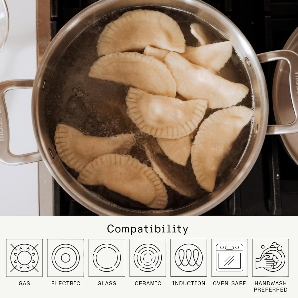 Made in Cookware - 6 Quart Stainless Steel Stock Pot with Lid - 5 Ply Stainless Clad - Professional Cookware - Crafted in Italy - Induction Compatible