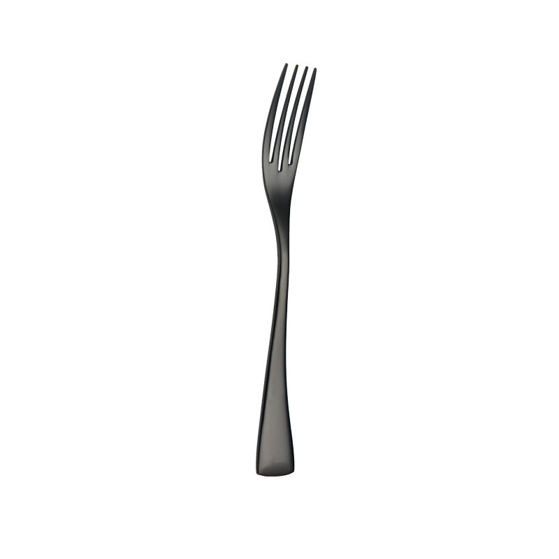 Portugal Stainless Steel Flatware Set, Titanium Black