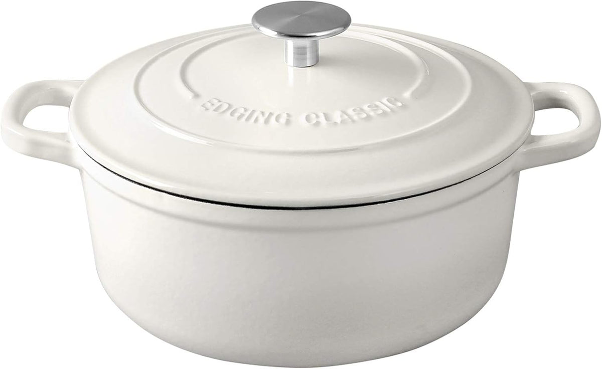 Bake Like a Pro with Our 5.5 Quart White Enameled Cast Iron Dutch Oven! πβ¨ #BakingEssentials #KitchenLove