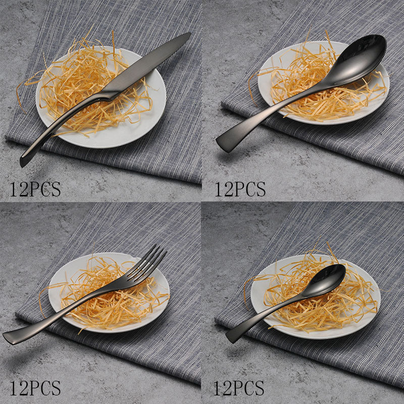 Stainless Steel Flatware, Black