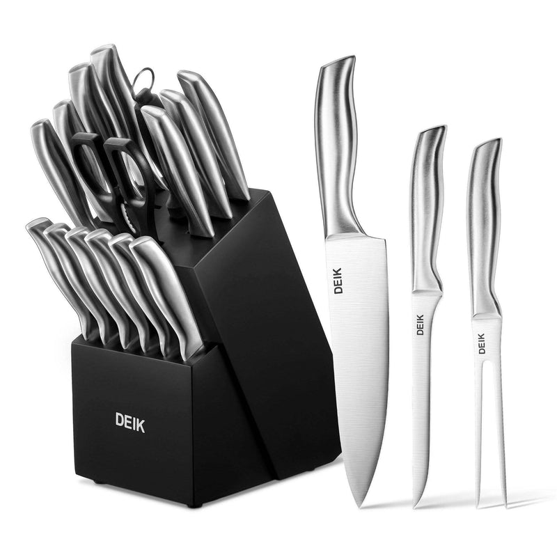Deik Kitchen Knife Set with Wood Block, 16-Piece