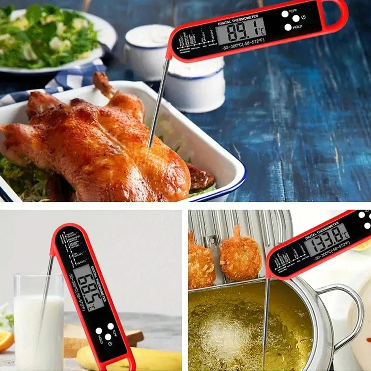 Folding Digital Meat Thermometer with Backlight