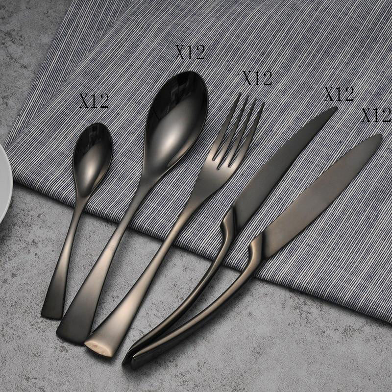 Stainless Steel Flatware, Black