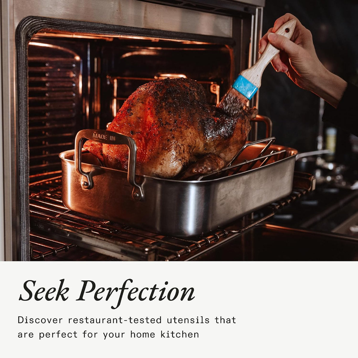 Made in Cookware - Stainless Clad Roasting Pan - 3-Ply Stainless Clad - Professional Cookware - Crafted in Thailand