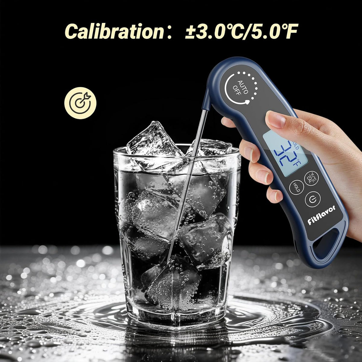 Instant Read Meat Thermometer Digital, 0.5S Instant Read Thermometer for Cooking Grill Candy Oil Food Meat Kitchen Baking BBQ, K Sensor Accuracy ±0.5°F Backlight Calibration Waterproof (11K-1)