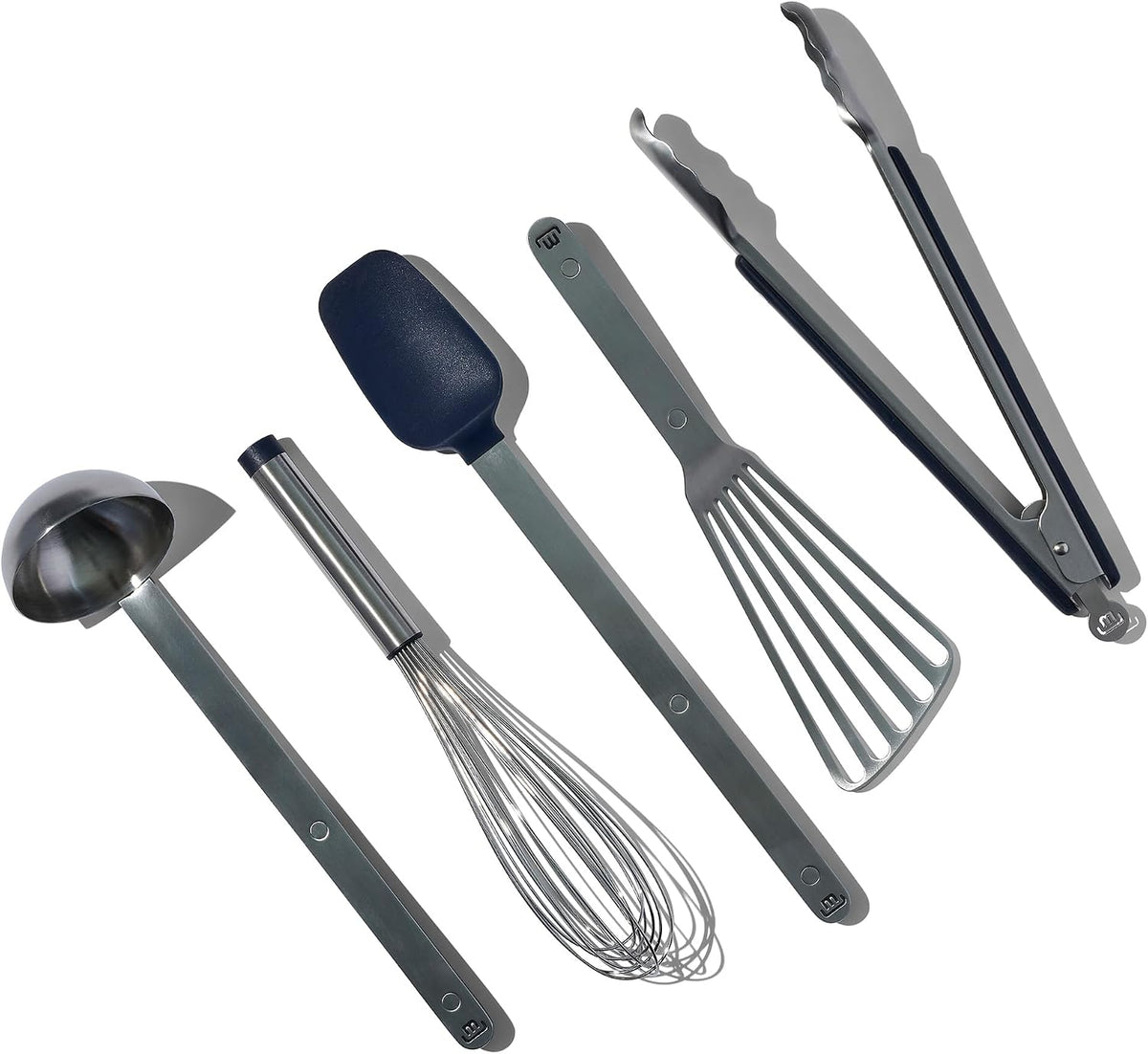 Made in Cookware - Stainless Steel Kitchen Utensil 5-Piece Set - Ladle, Tongs, Whisk, Spoonula, Fish Turner