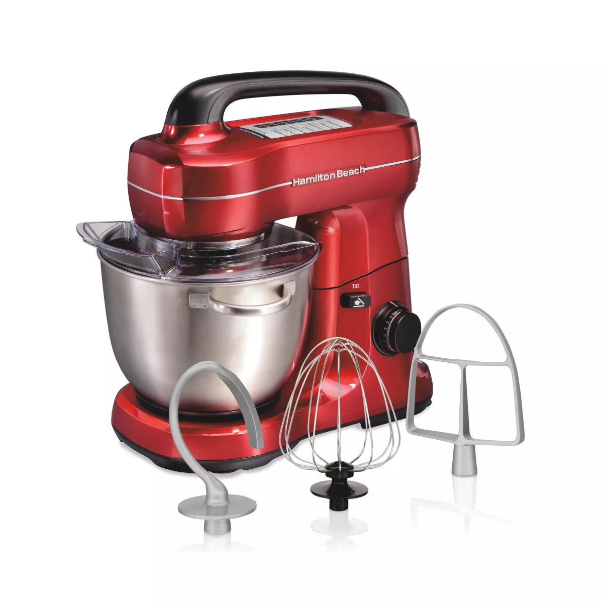 Hamilton Beach 7-Speed Hand Mixer - Red: Metal Stand Mixer, 300W, Dishwasher-Safe Parts, 1 Year Warranty