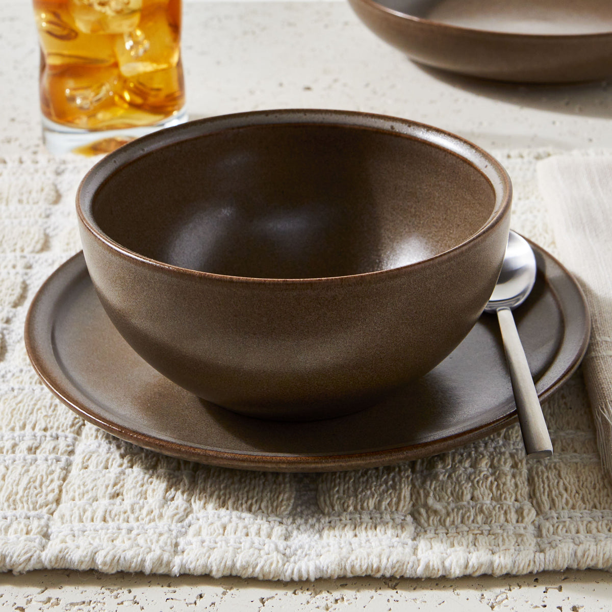 Transform your dining experience with the Better Homes and Gardens 12-Piece Brown Stoneware Dinnerware Set for 4! 🌟🍽️ #HomeDecor #DiningEssentials