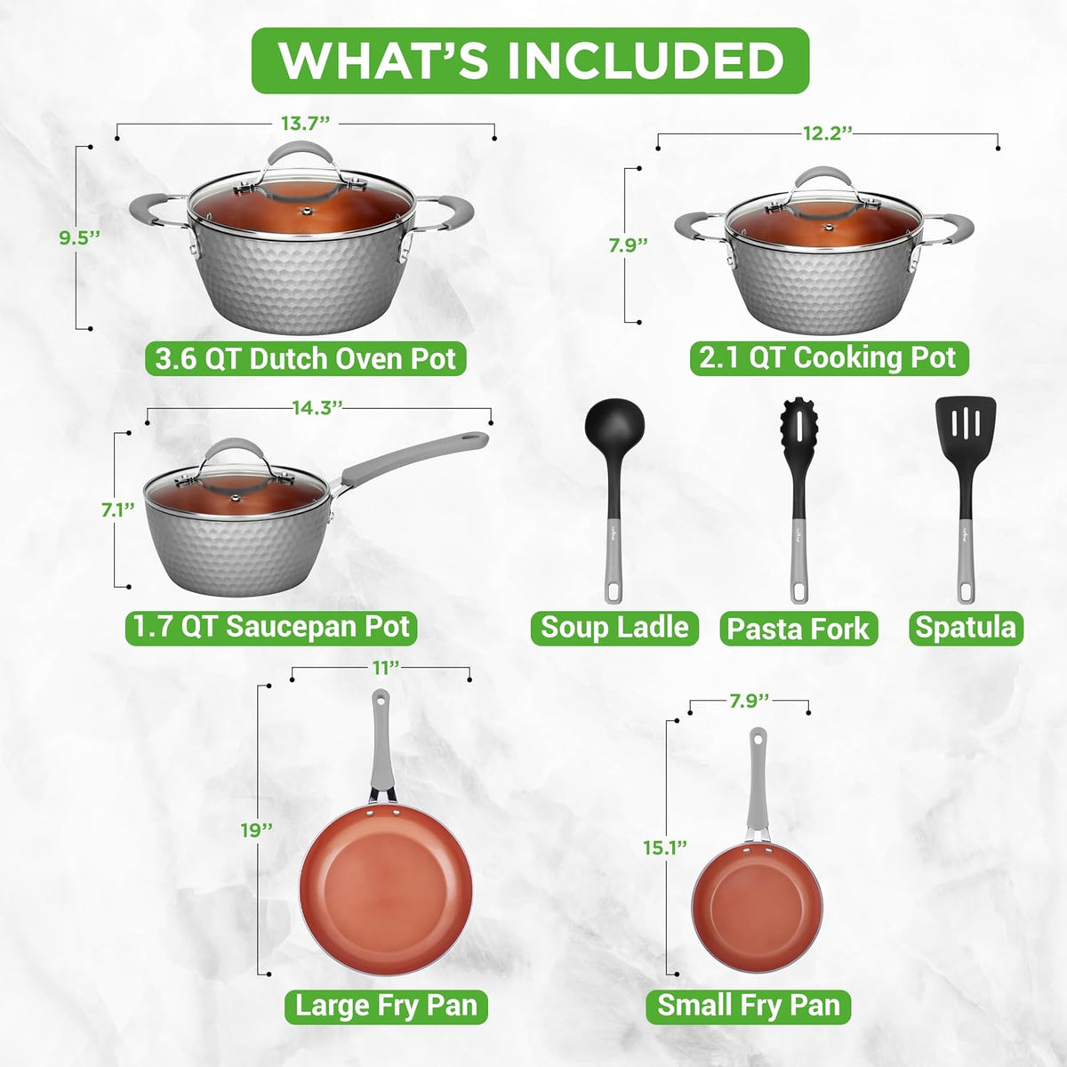 Transform Your Cooking Experience with This 11-Piece Nonstick Ceramic Cookware Set! 🍳✨ Perfect for Every Home Chef! 🥘💖