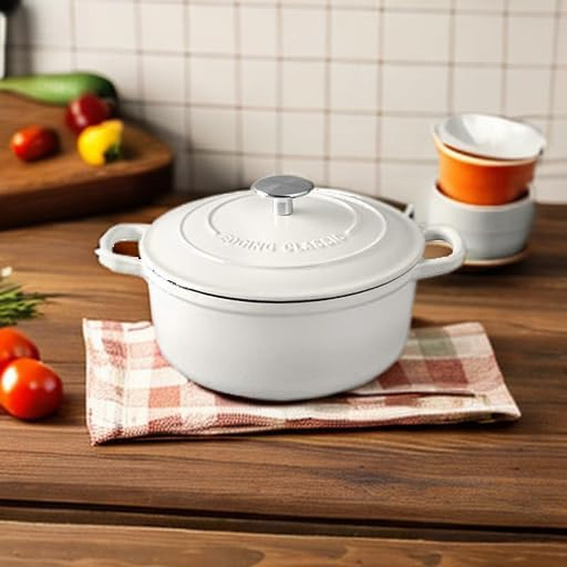 Bake Like a Pro with Our 5.5 Quart White Enameled Cast Iron Dutch Oven! πβ¨ #BakingEssentials #KitchenLove