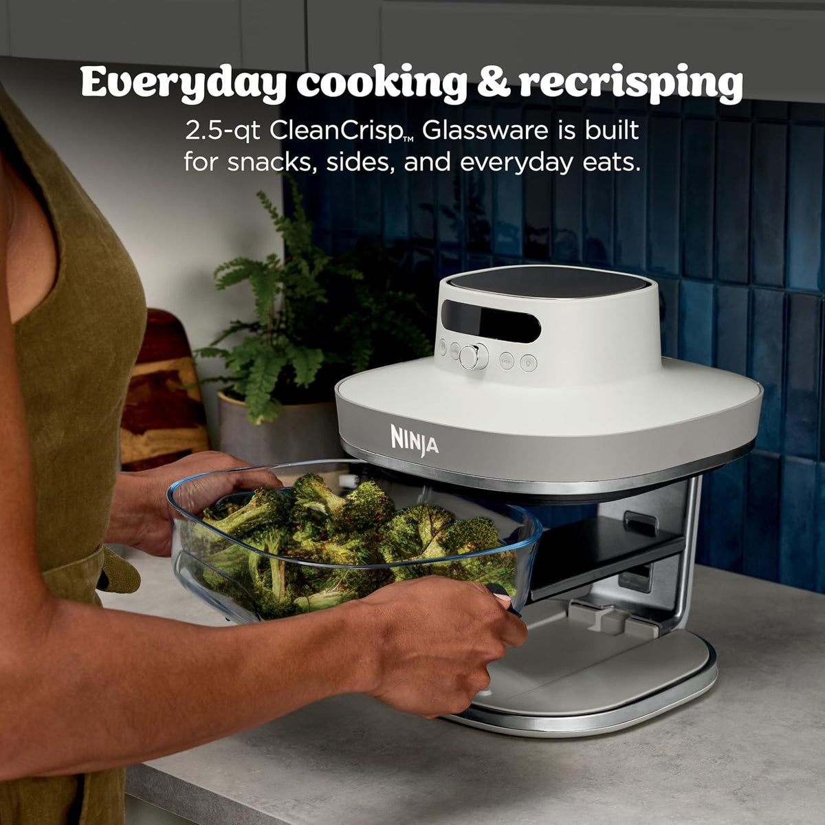 Ninja Crispi Pro Glass Air Fryer, 6-In-1, Bone, AS101LG
