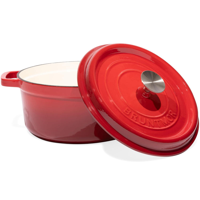 Enameled Cast Iron Dutch Oven, 5.2 qt, Red