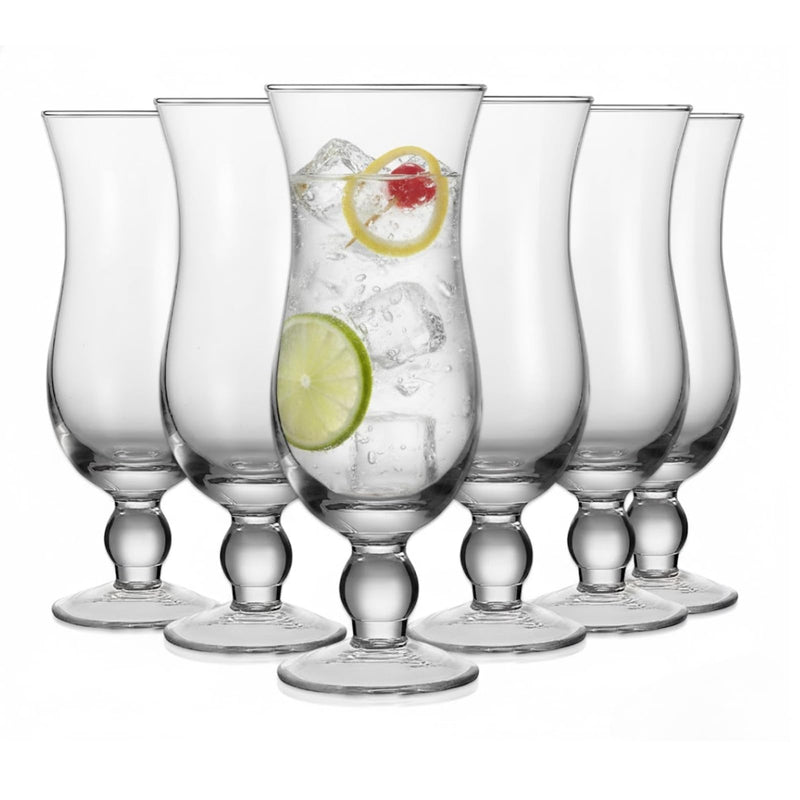 Hurricane Drinking Glasses, Set of 6, Clear