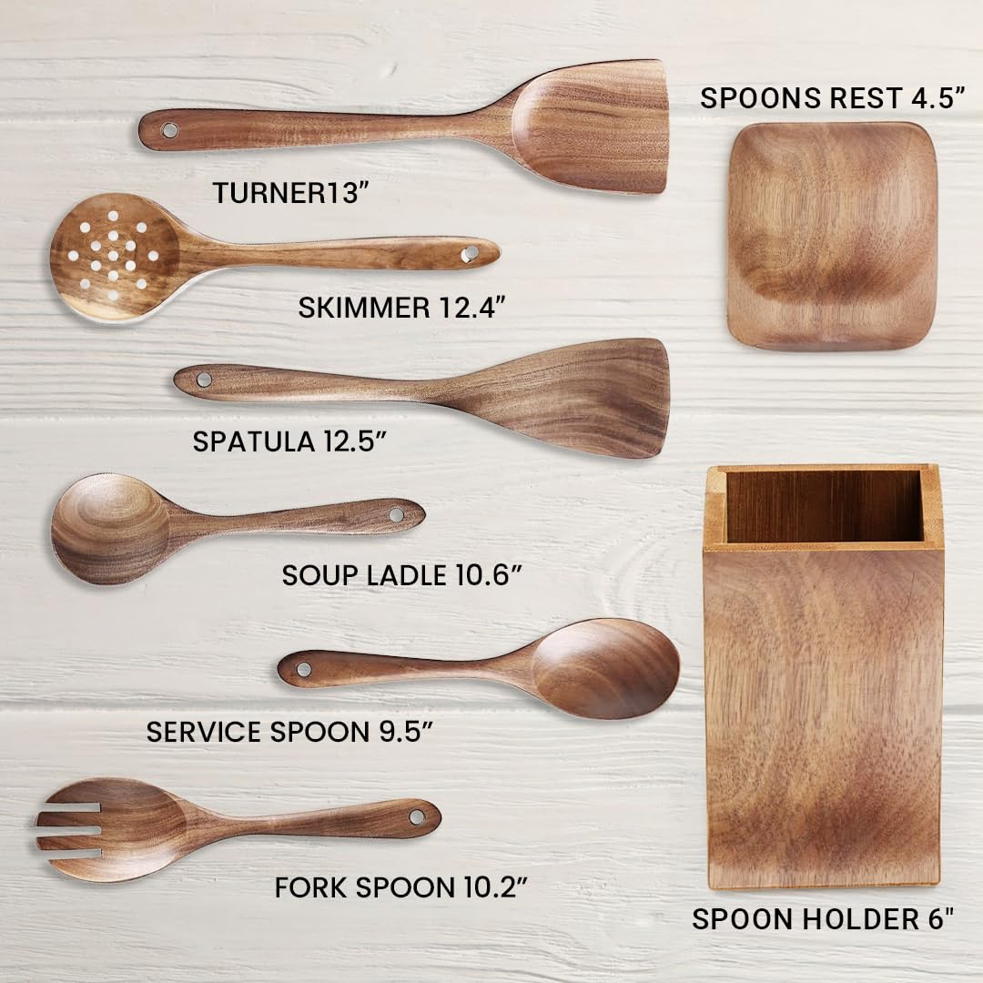 Store Indya Wooden Spoon Set, 8-Piece