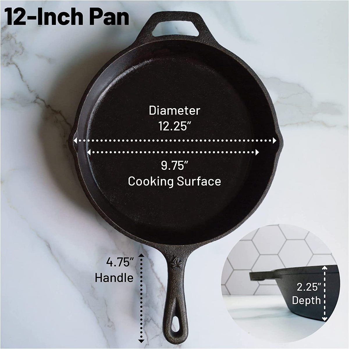 Upgrade your cooking game with this 12-inch pre-seasoned cast iron skillet! 🍳🔥 Perfect for every recipe! #CastIronCooking #KitchenEssentials