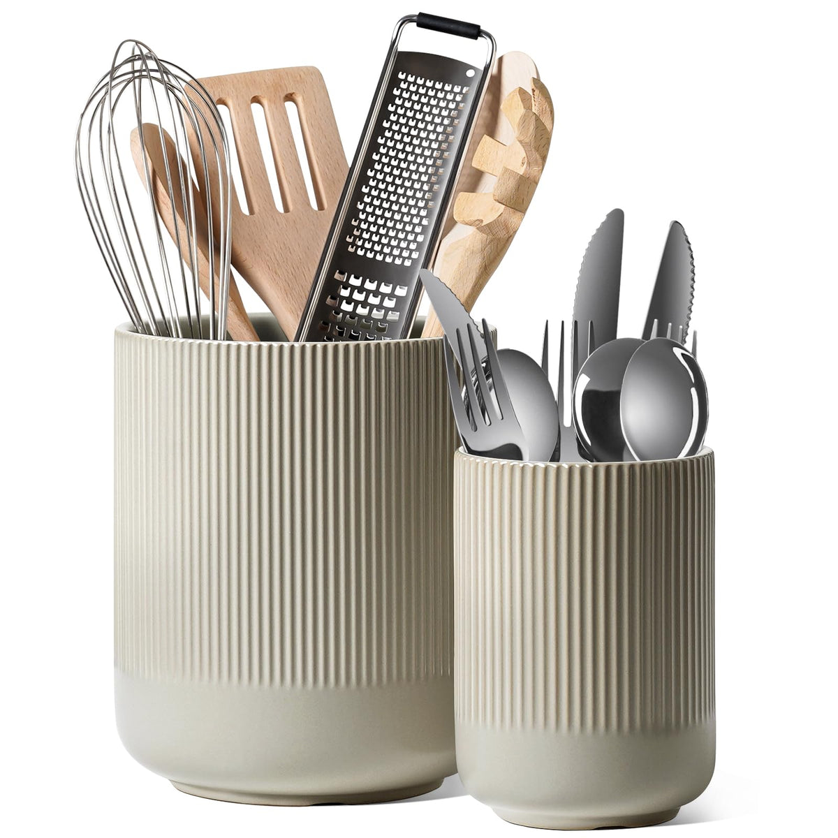 LE TAUCI Ceramic Utensil Holders, Set of 2