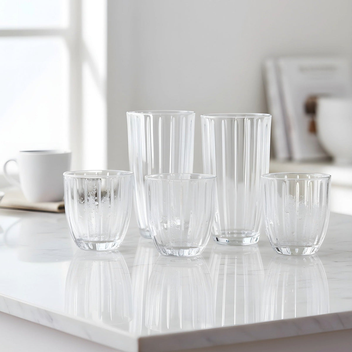 Capri Cooler and Rocks Glass Set, 12-Piece