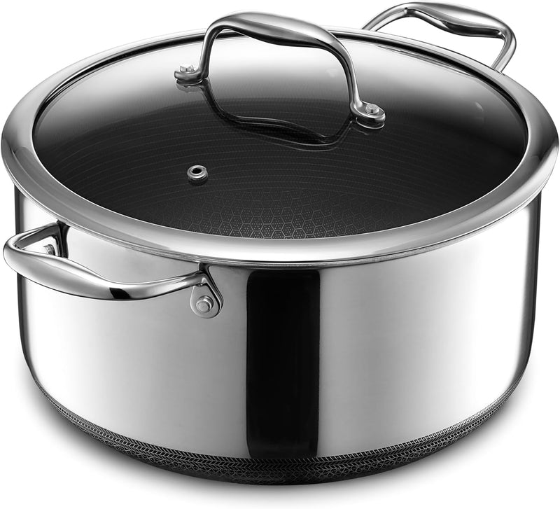 HexClad Hybrid Stock Pot with Lid, 8 qt