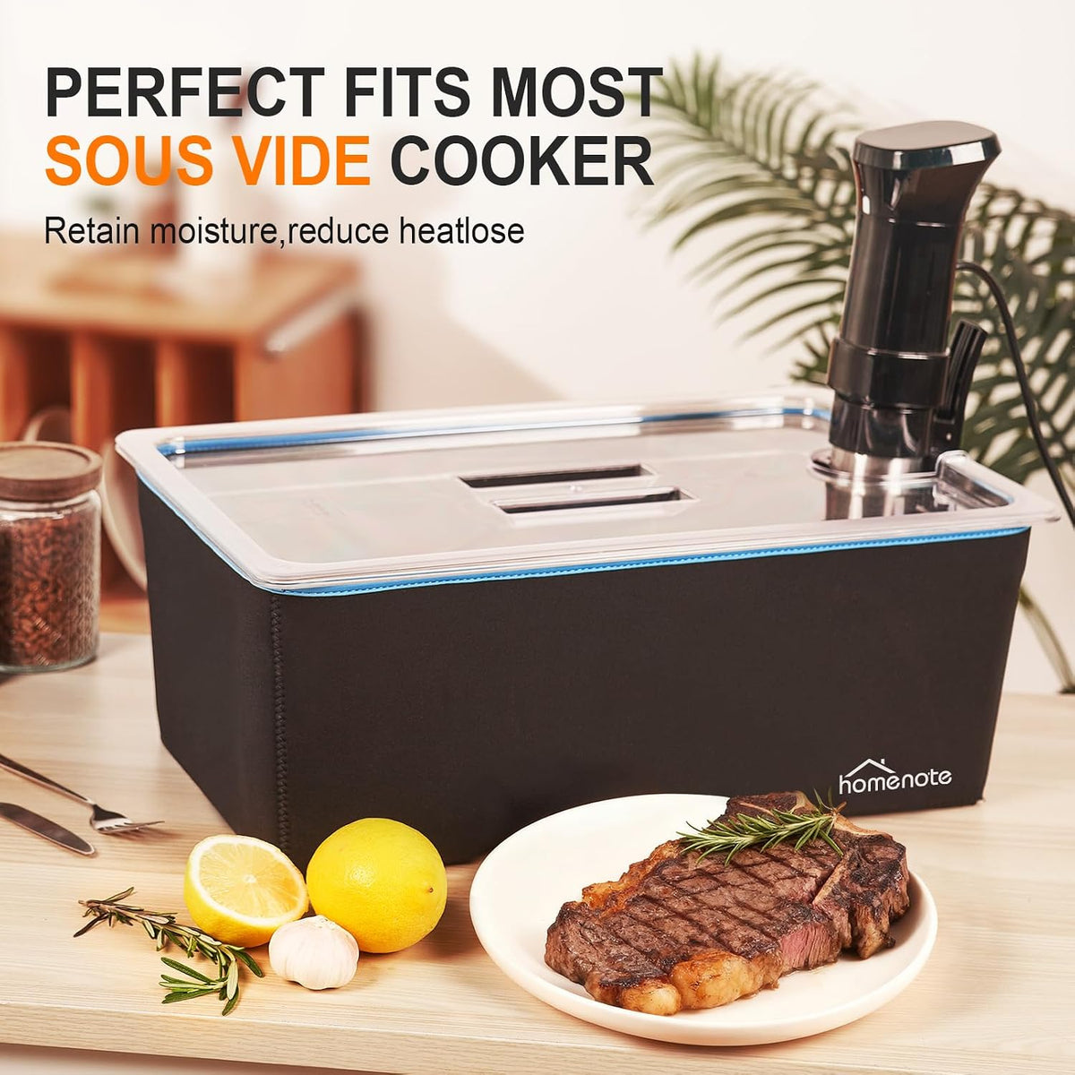 Large Sous Vide Container with Lid, 26 Qt Complete Accessories Kit