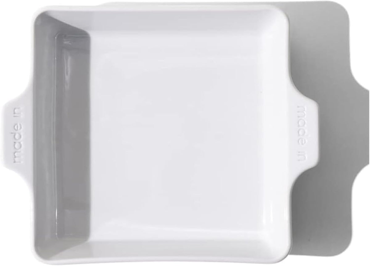 Made in Cookware - Square Baking Dish - White - Hand Crafted Porcelain - Professional Bakeware - Crafted in France