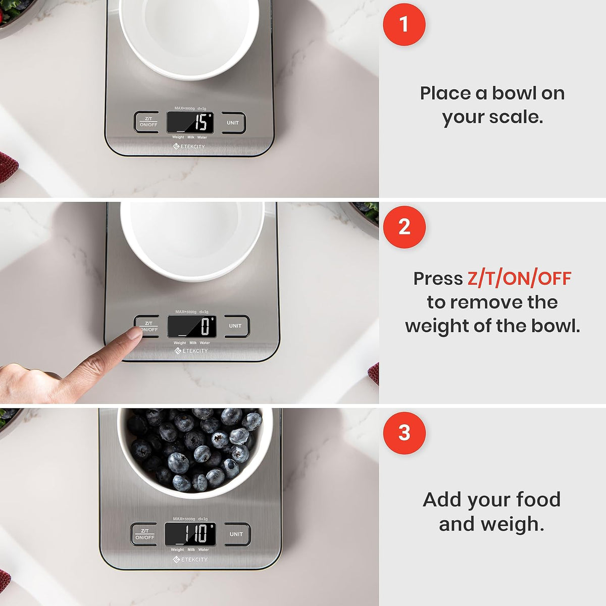 Precision Digital Kitchen Scale - Measure Grams & Ounces Up to 11 Lbs for Perfect Cooking!