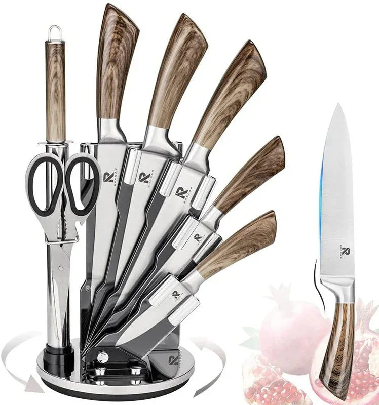 Stainless Steel Knife Block Set, 8-Piece