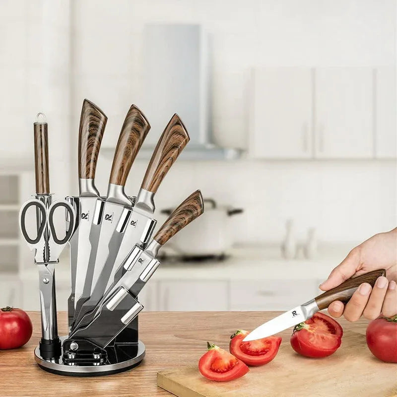 Stainless Steel Knife Block Set, 8-Piece