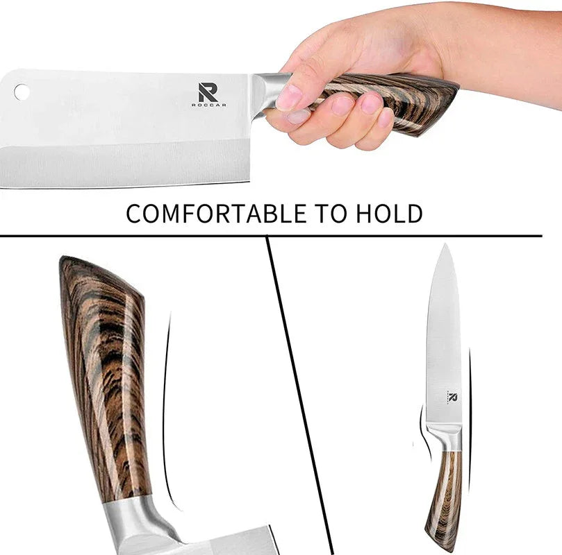 Stainless Steel Knife Block Set, 8-Piece