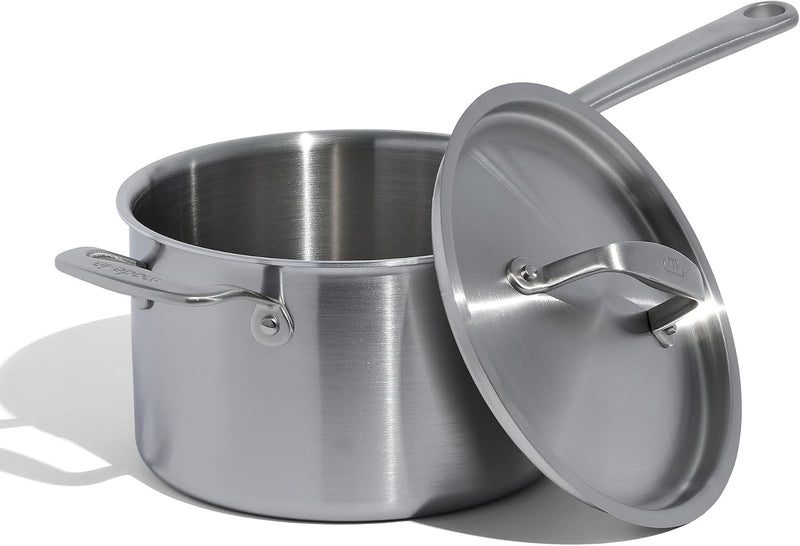 Made In Stainless Steel Saucepan with Lid, 4 qt