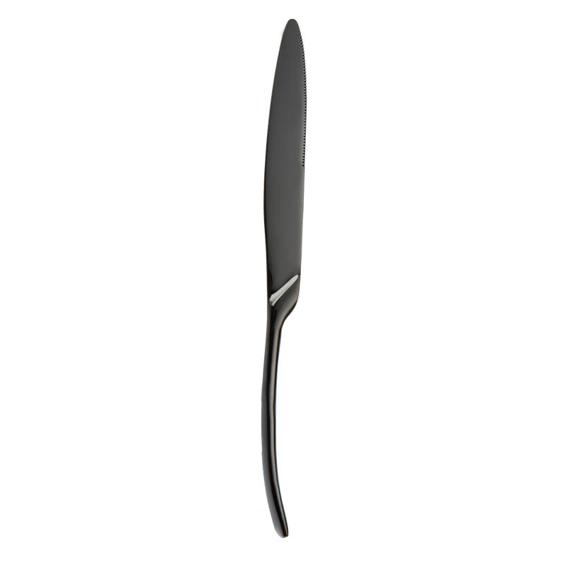 Portugal Stainless Steel Flatware Set, Titanium Black