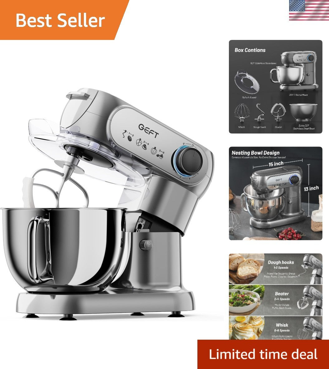 Stand Mixer, 3.5QT&6QT Bowls Mixers Kitchen Electric Stand Mixer Gray