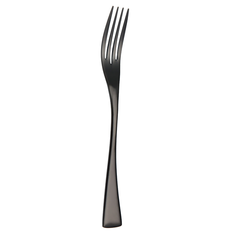 Portugal Stainless Steel Flatware Set, Titanium Black