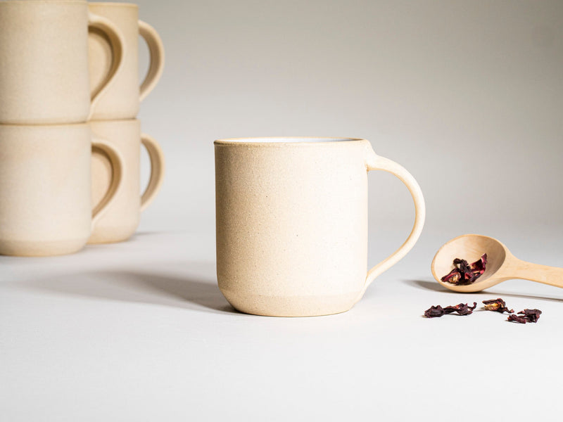 Creating Comfort Stoneware Mug, 14 oz, Sandy White