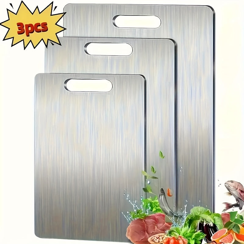 Stainless Steel Cutting Board Set, 3-Piece