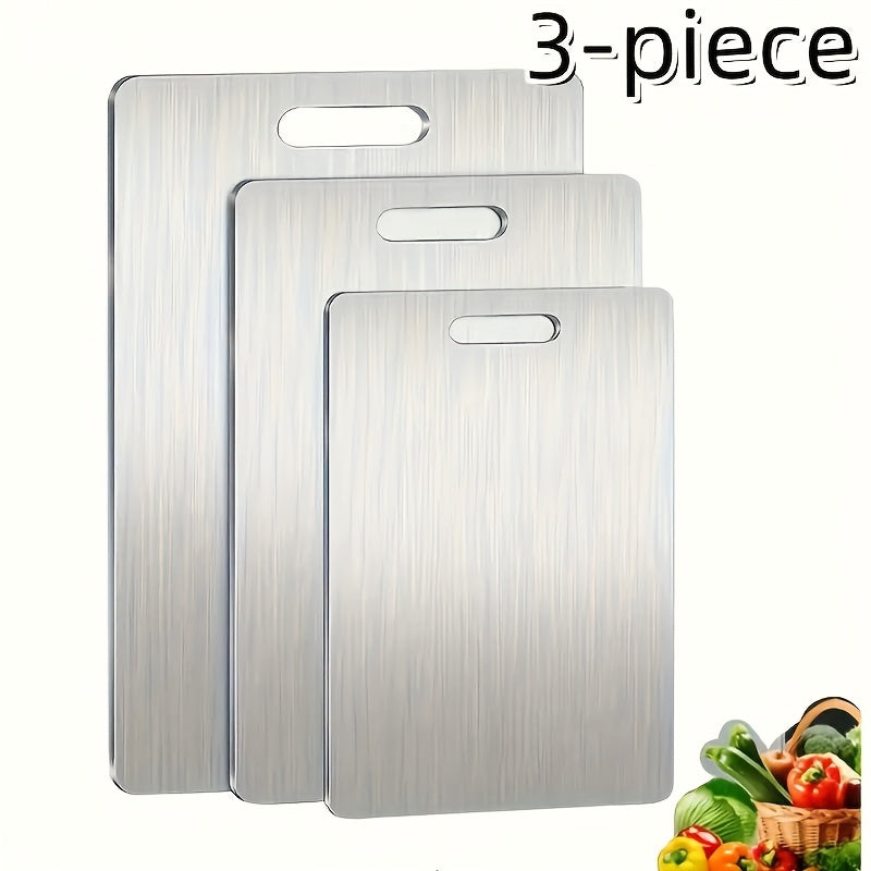 Stainless Steel Cutting Board Set, 3-Piece
