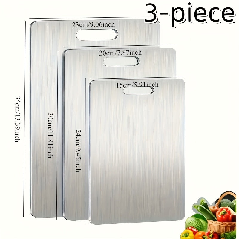 Stainless Steel Cutting Board Set, 3-Piece