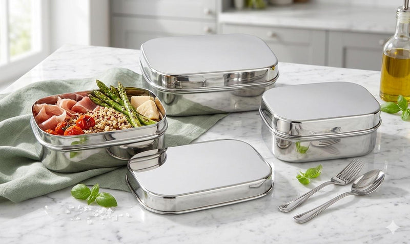 Nesting Stainless Steel Food Containers, Set of 3
