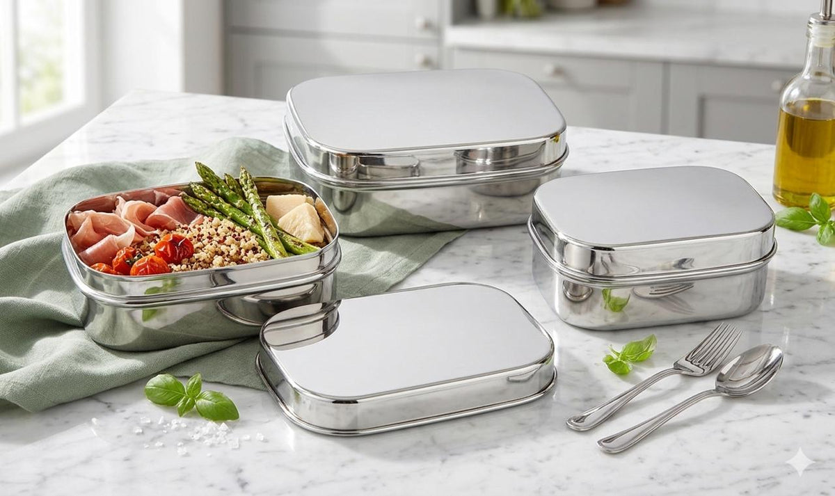 Nesting Stainless Steel Food Containers, Set of 3