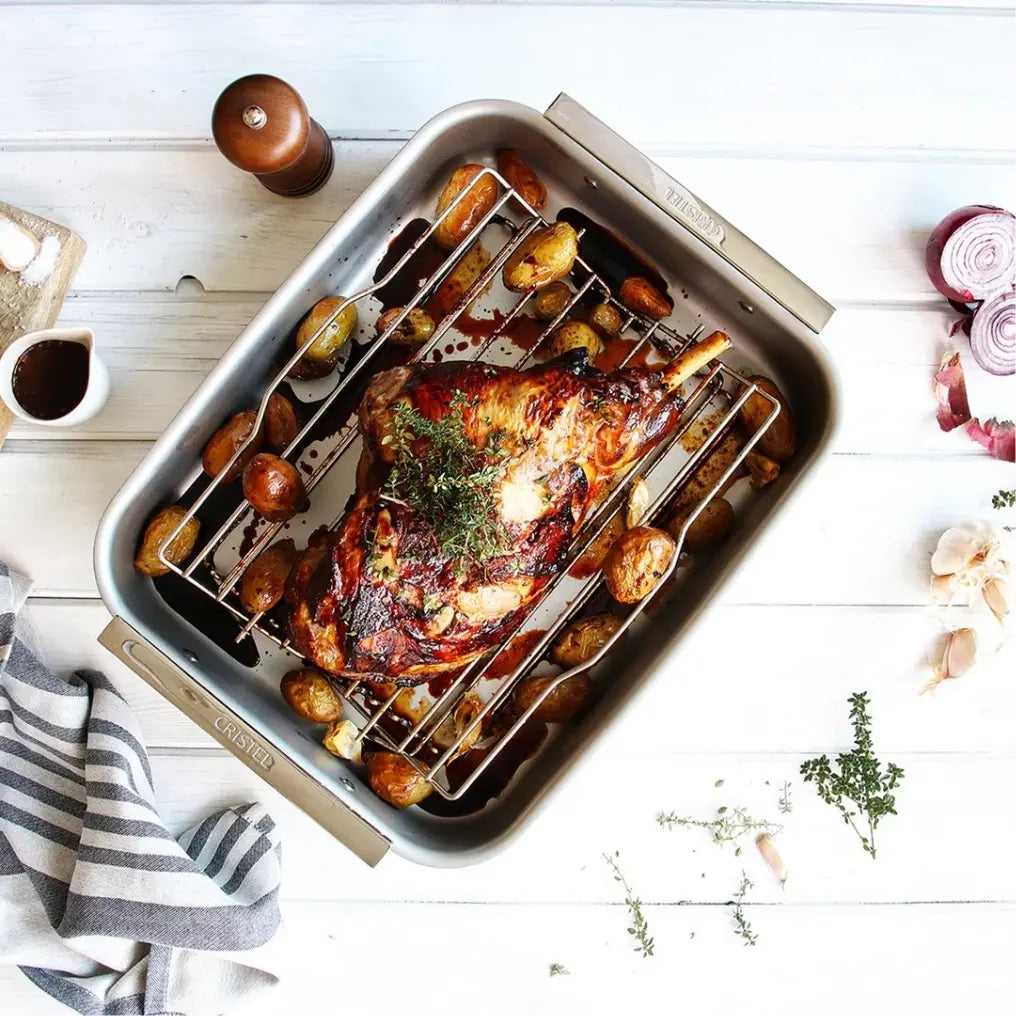 Cristel 3-Ply Stainless Steel Roaster with Rack