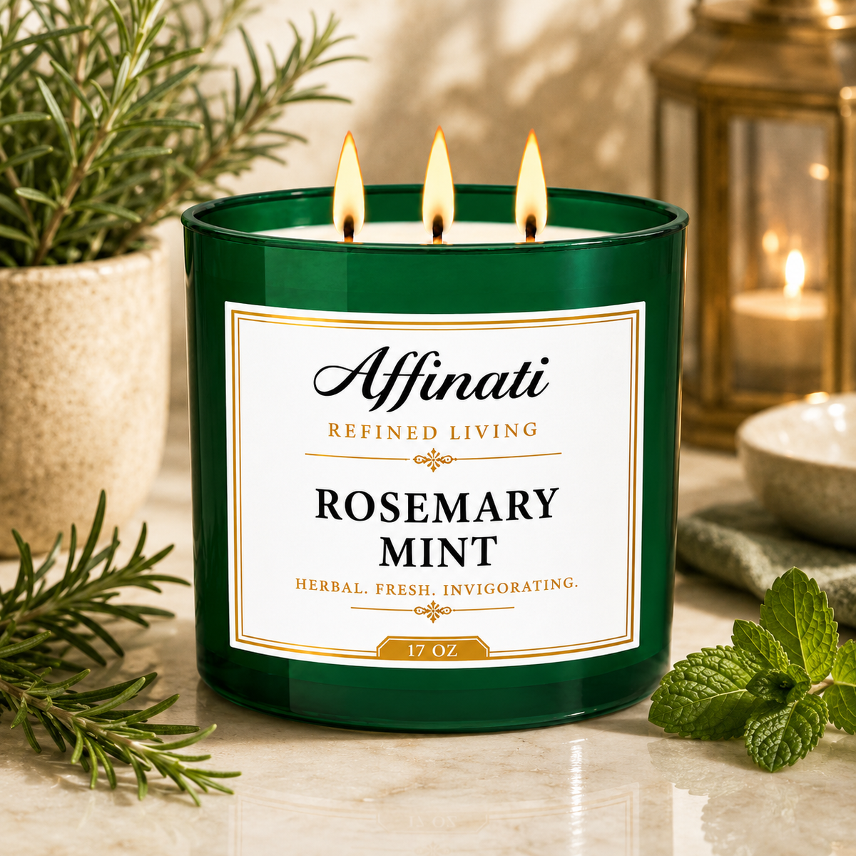 Rosemary Mint Candle, 3-Wick