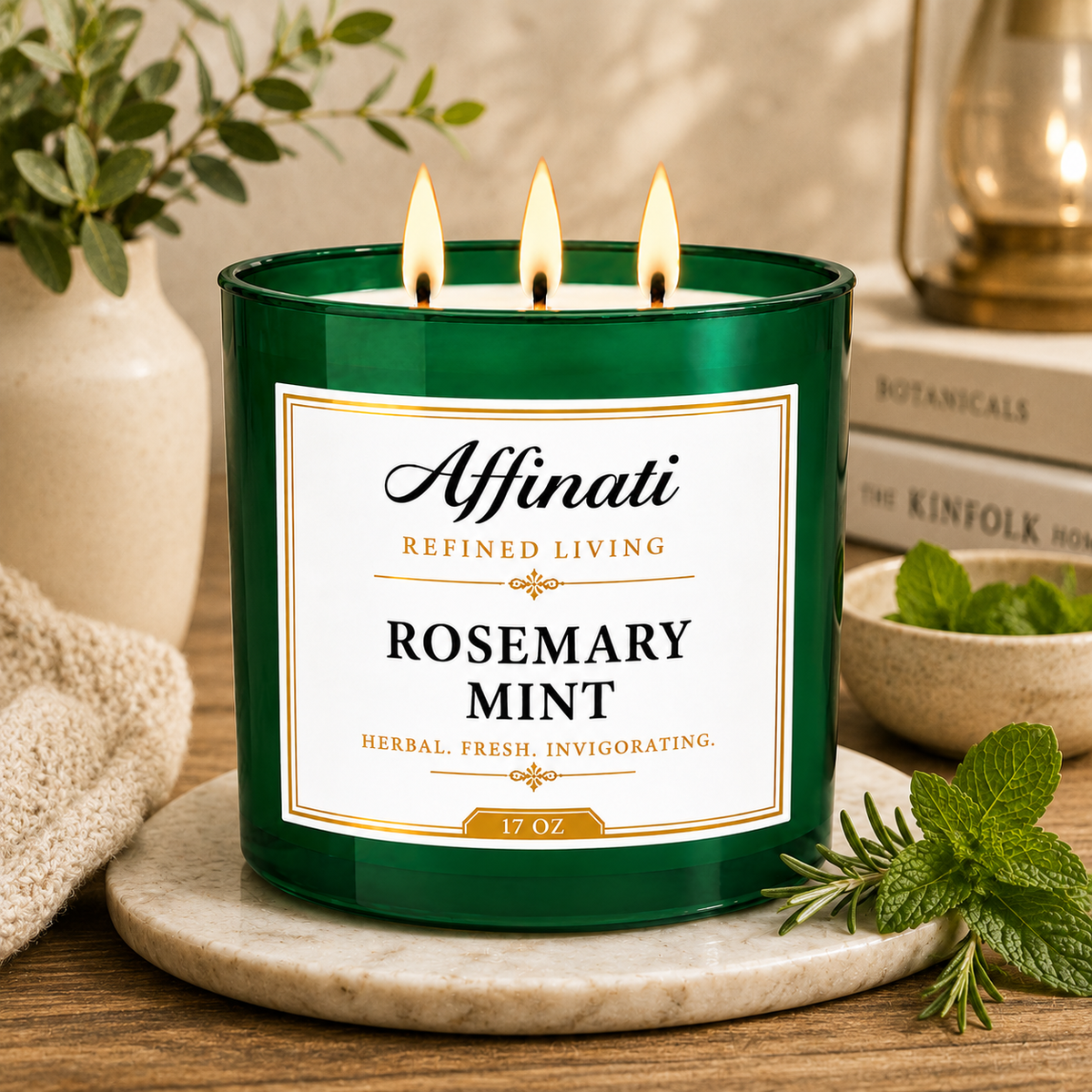 Rosemary Mint Candle, 3-Wick