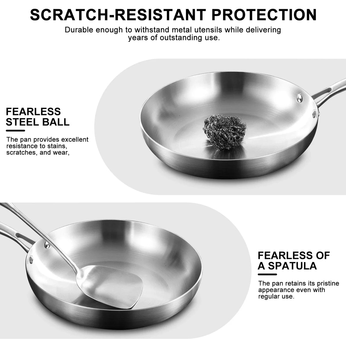 KEMORELA Stainless Steel Frying Pan