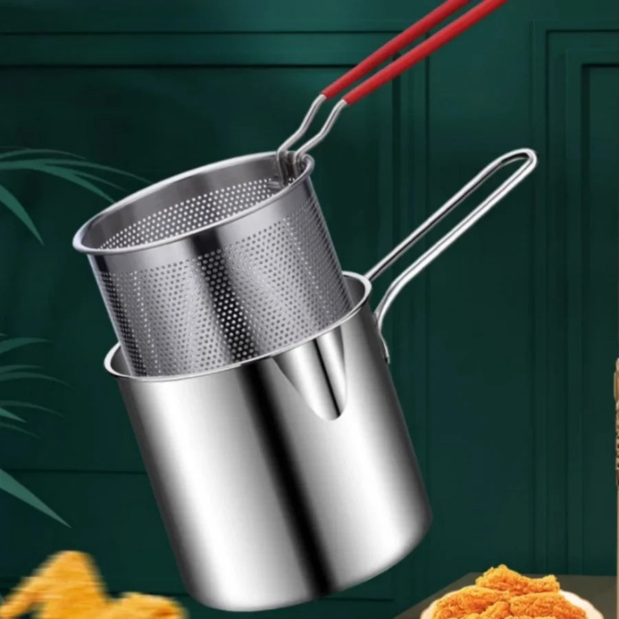Stainless Steel Deep Fryer and Pasta Strainer