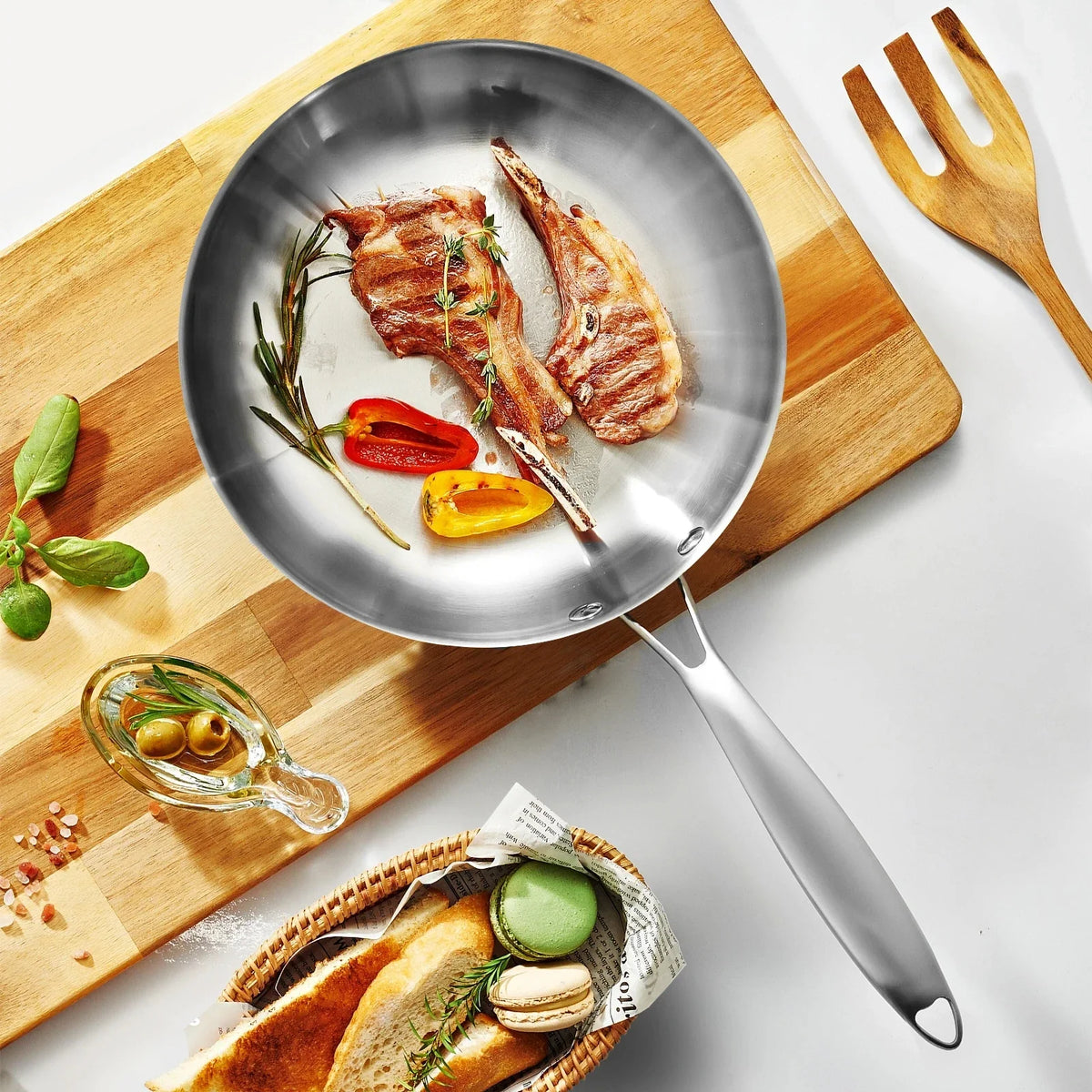 KEMORELA Stainless Steel Frying Pan