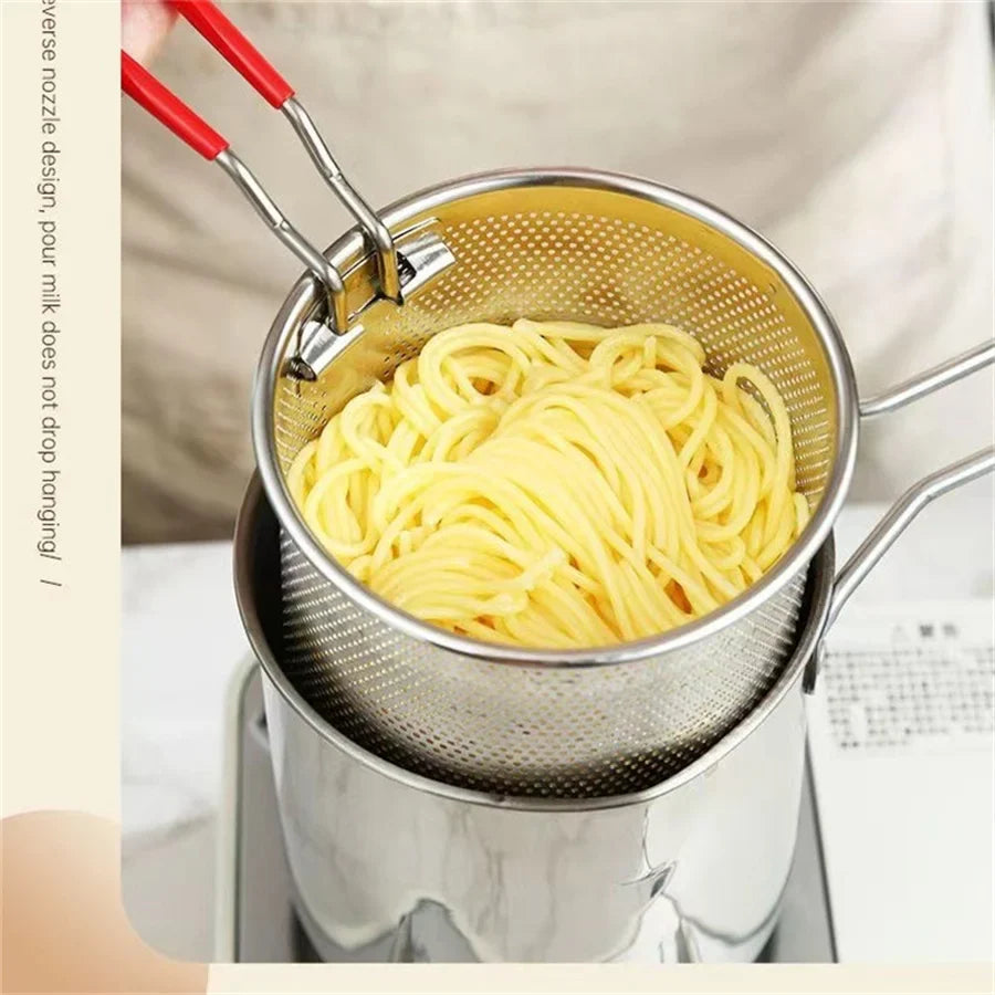 Stainless Steel Deep Fryer and Pasta Strainer