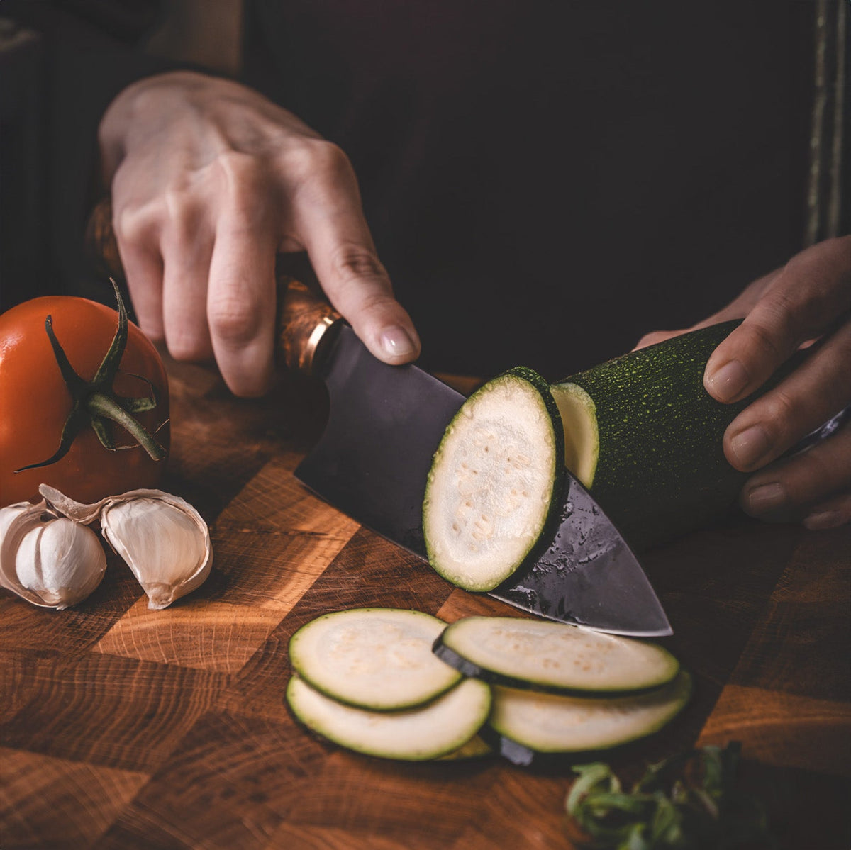 Santoku Knife with Dark Handle