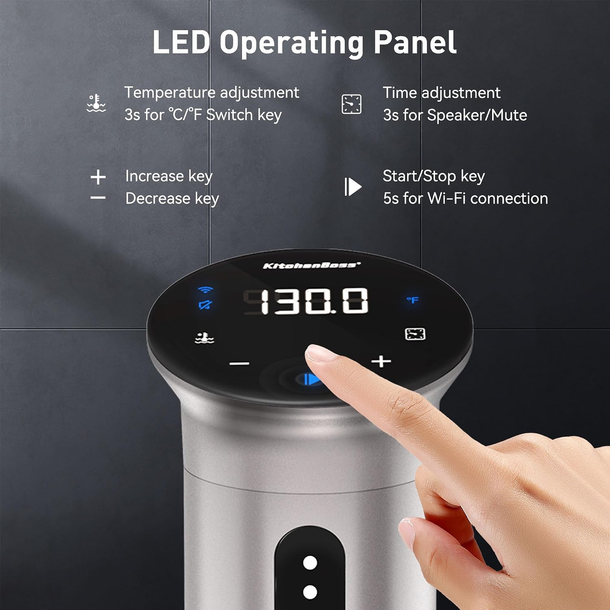G310PS Wi-Fi Sous Vide Cooker, 1100W