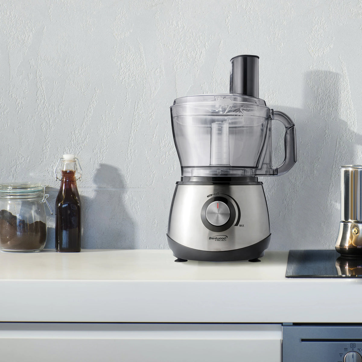 8-Cup Plastic Food Processor ( Stainless Steel )