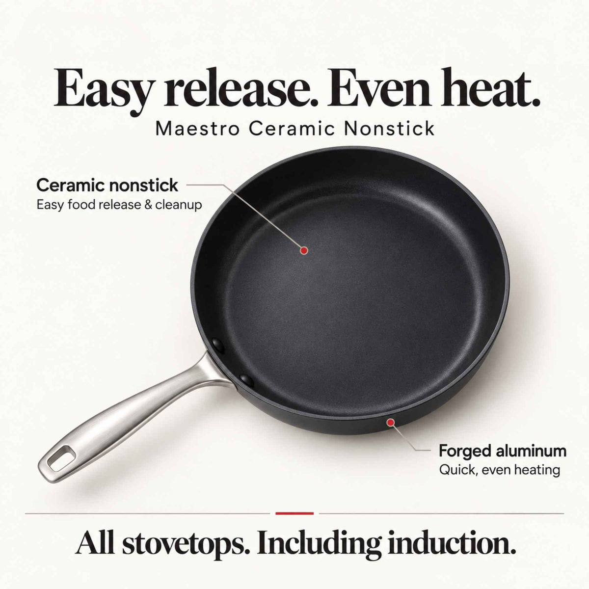 Alva Ceramic Nonstick Cookware Set, 9-Piece