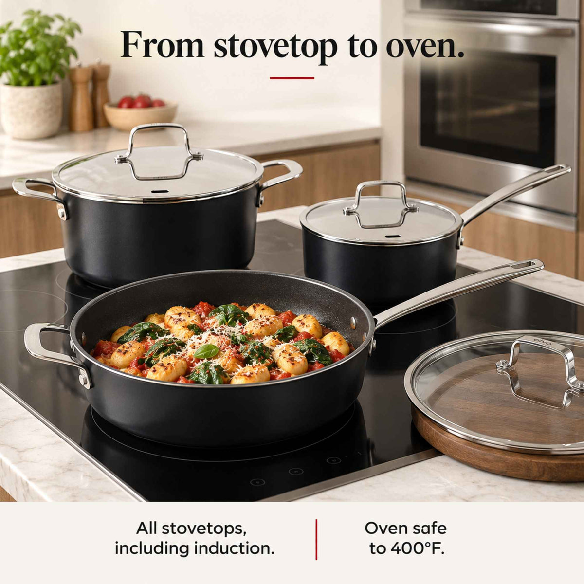 Alva Ceramic Nonstick Cookware Set, 9-Piece